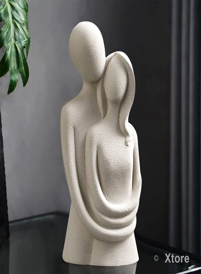 اكستور تمثال زوجين رومانسيين جميلين من إكستوري | ديكور منزلي من السيراميك (عبوة من قطعة واحدة، لون أبيض كريمي) - Image 5